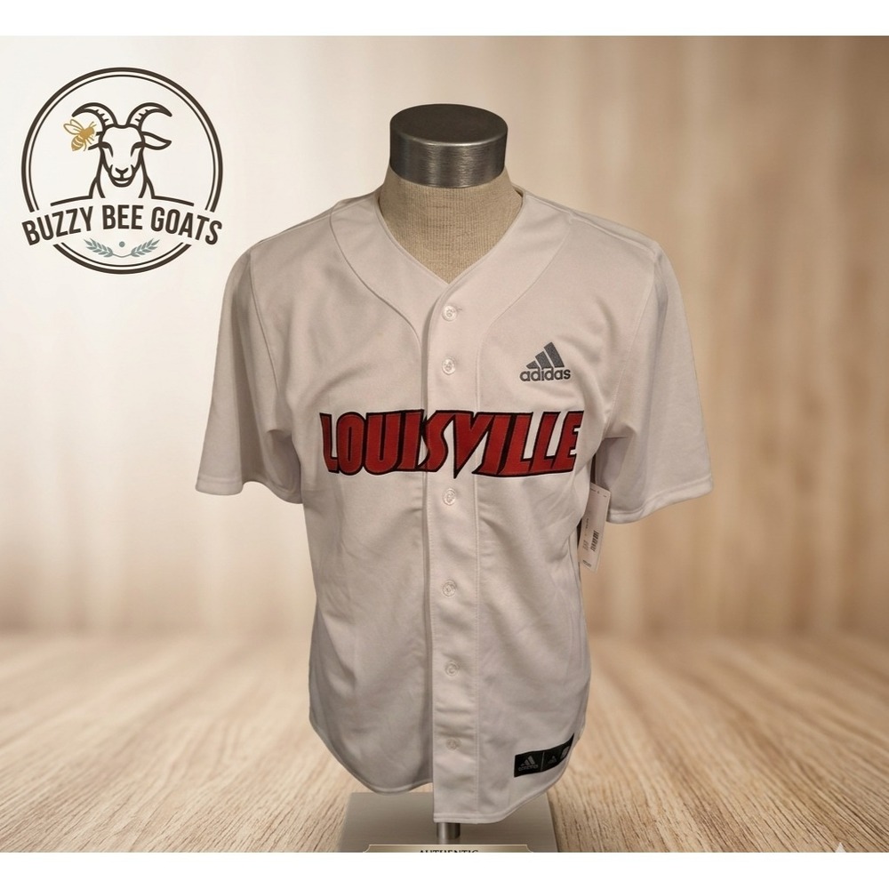 ADIDAS LOUISVILLE CARDINALS #18 BASEBALL JERSEY WHITE NCAA MEN LARGE